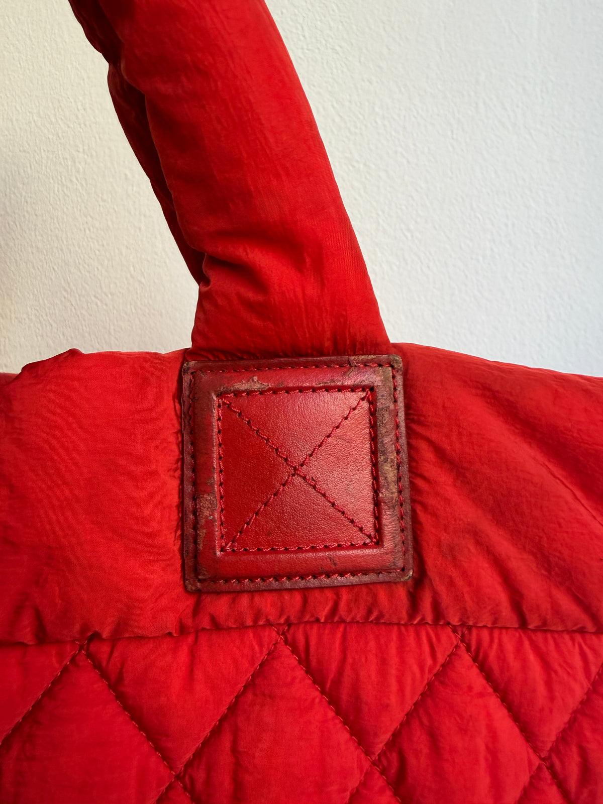 Chanel Red Coco Cocoon Quilted Tote Bag