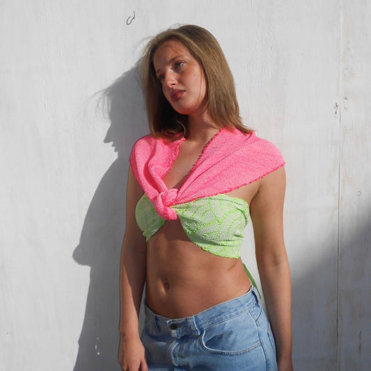 Geisha Pink  Multi Way Textured Scarf / Top