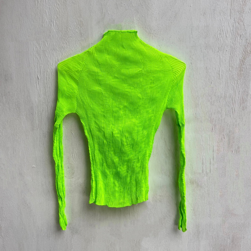 Issey Miyake Lime Green Pleats Please Top