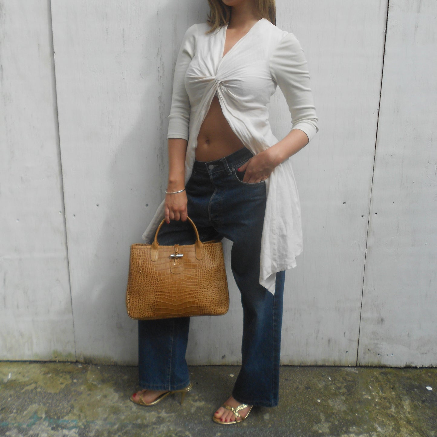 Longchamp Croc Leather Bag