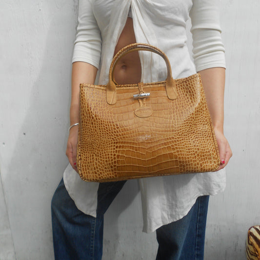 Longchamp Croc Leather Bag
