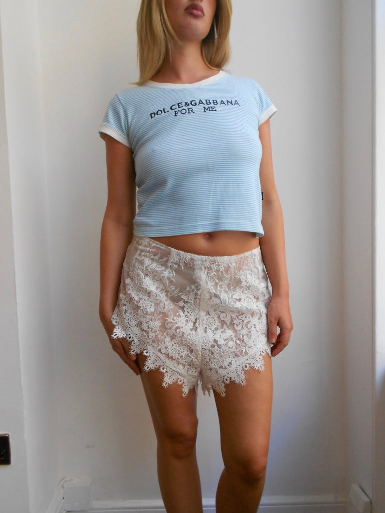 White Lace Shorts
