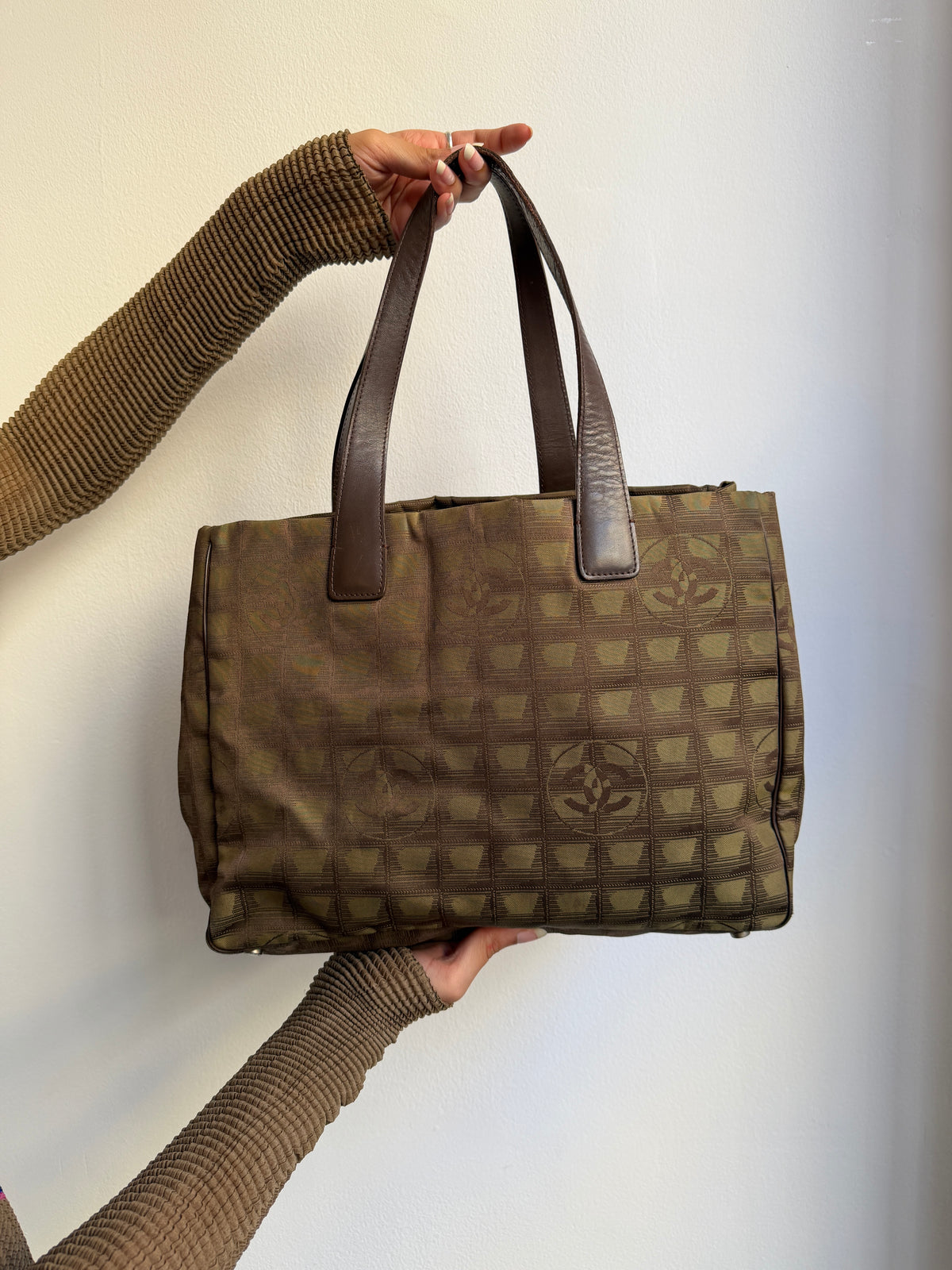 Chanel Brown Travel Line Tote Bag