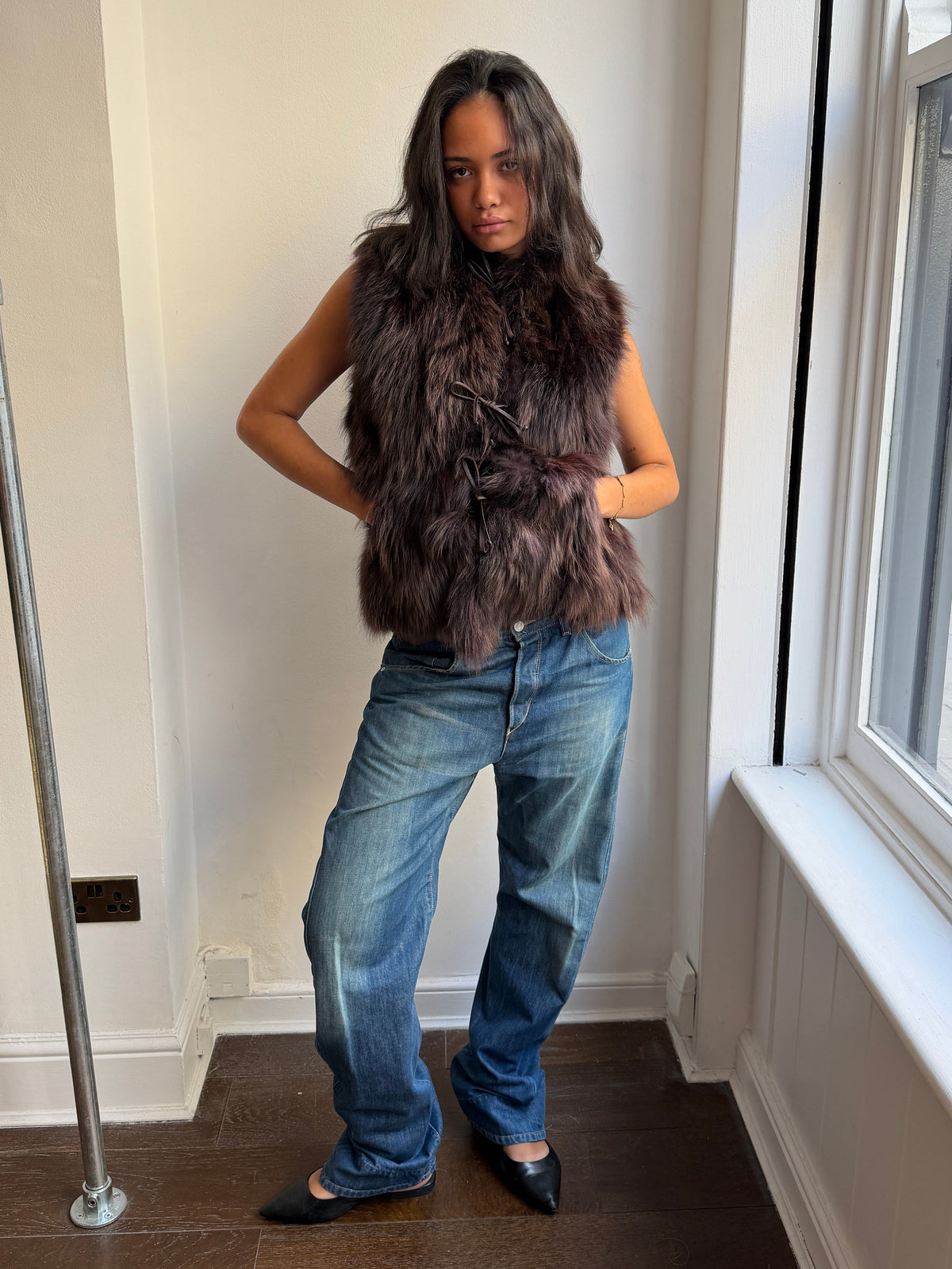 Brown Fur Waist Coat