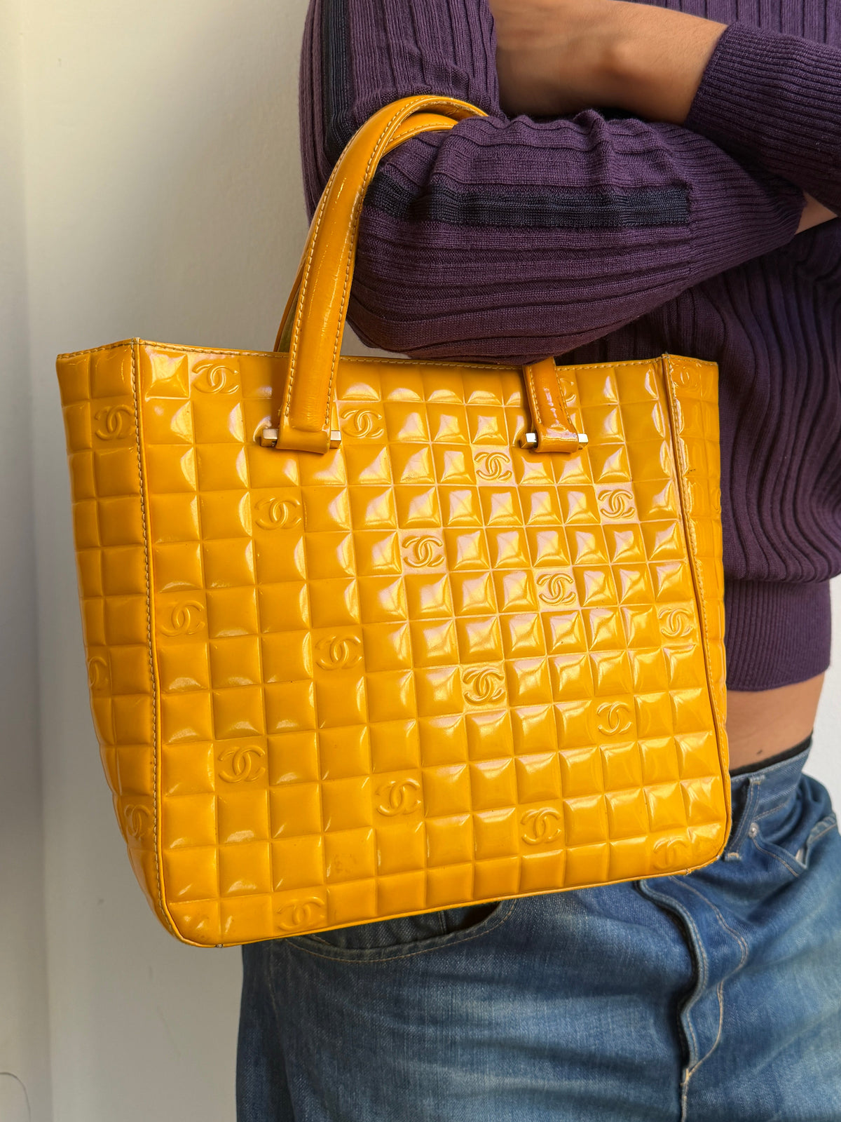 Chanel Yellow Chocolate Bar CC 02-03 Bag