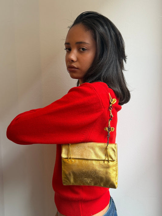 Prada Metallic Gold Nappa Bag