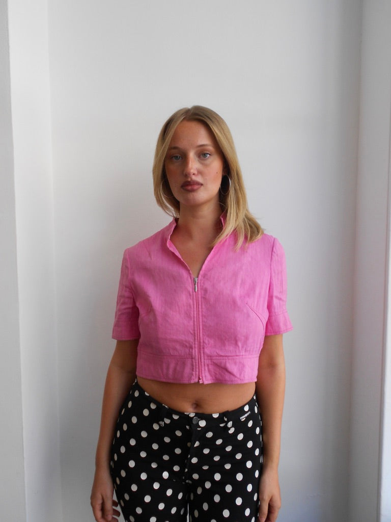 Mariella Pink Linen Top