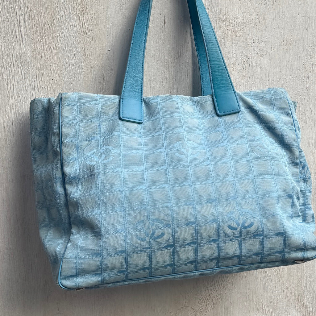 Chanel 2004 'CC' Travel Line Blue Tote