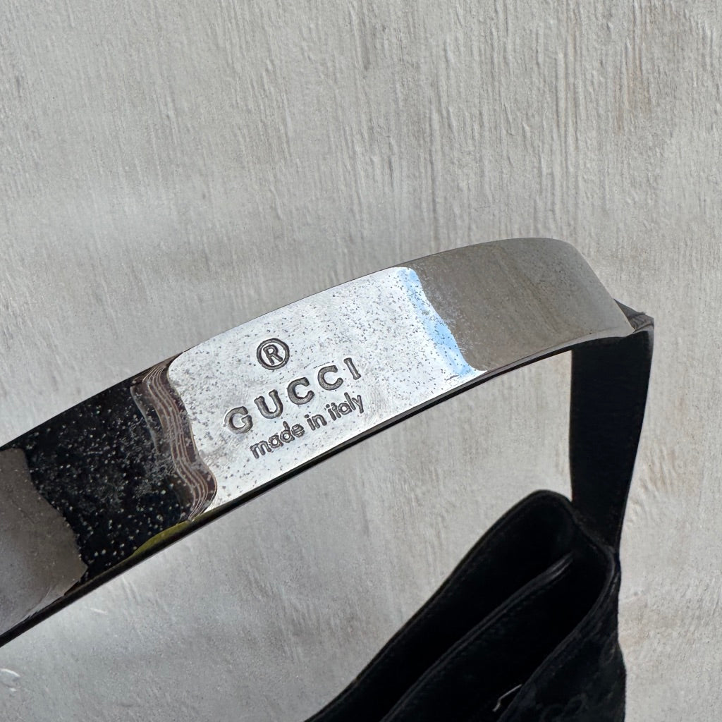 Gucci Suede Monogram Hobo Bag