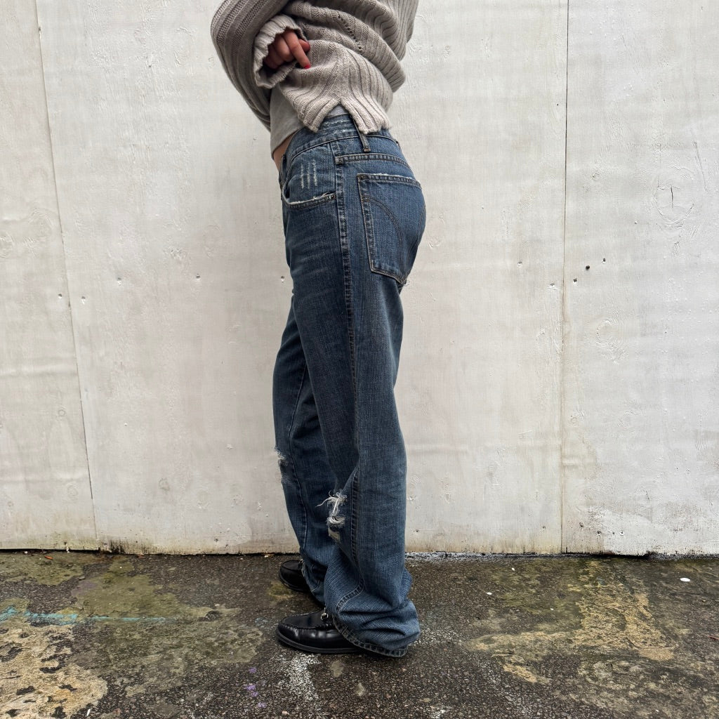 Dolce & Gabbana Blue Ripped Jeans