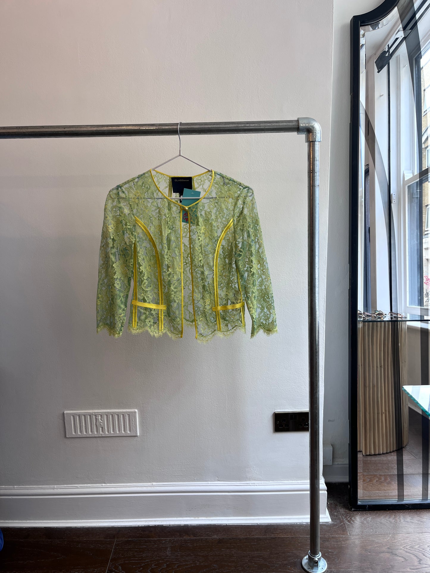Roberto Cavalli Green and Yellow Lace Jacket