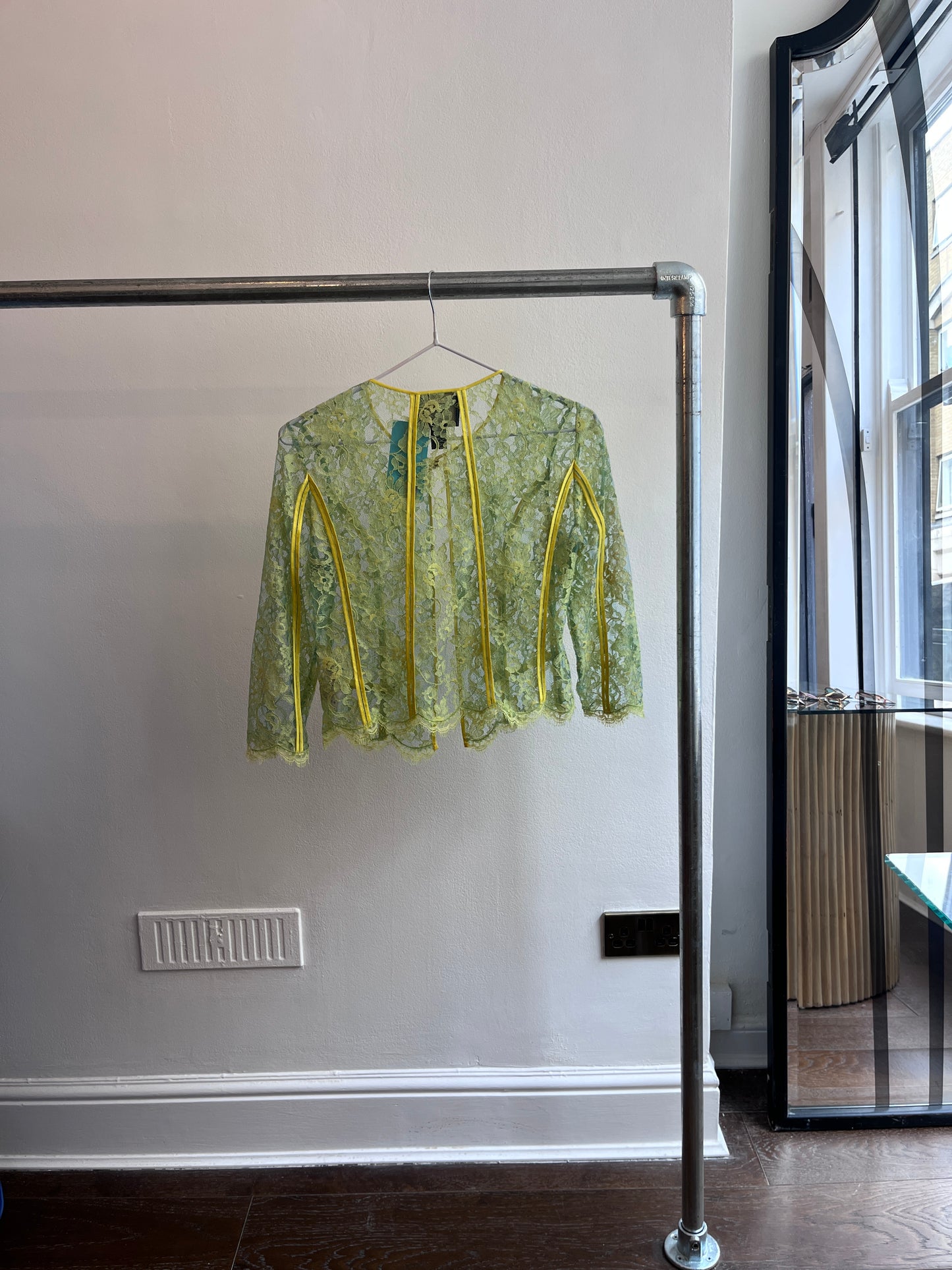 Roberto Cavalli Green and Yellow Lace Jacket