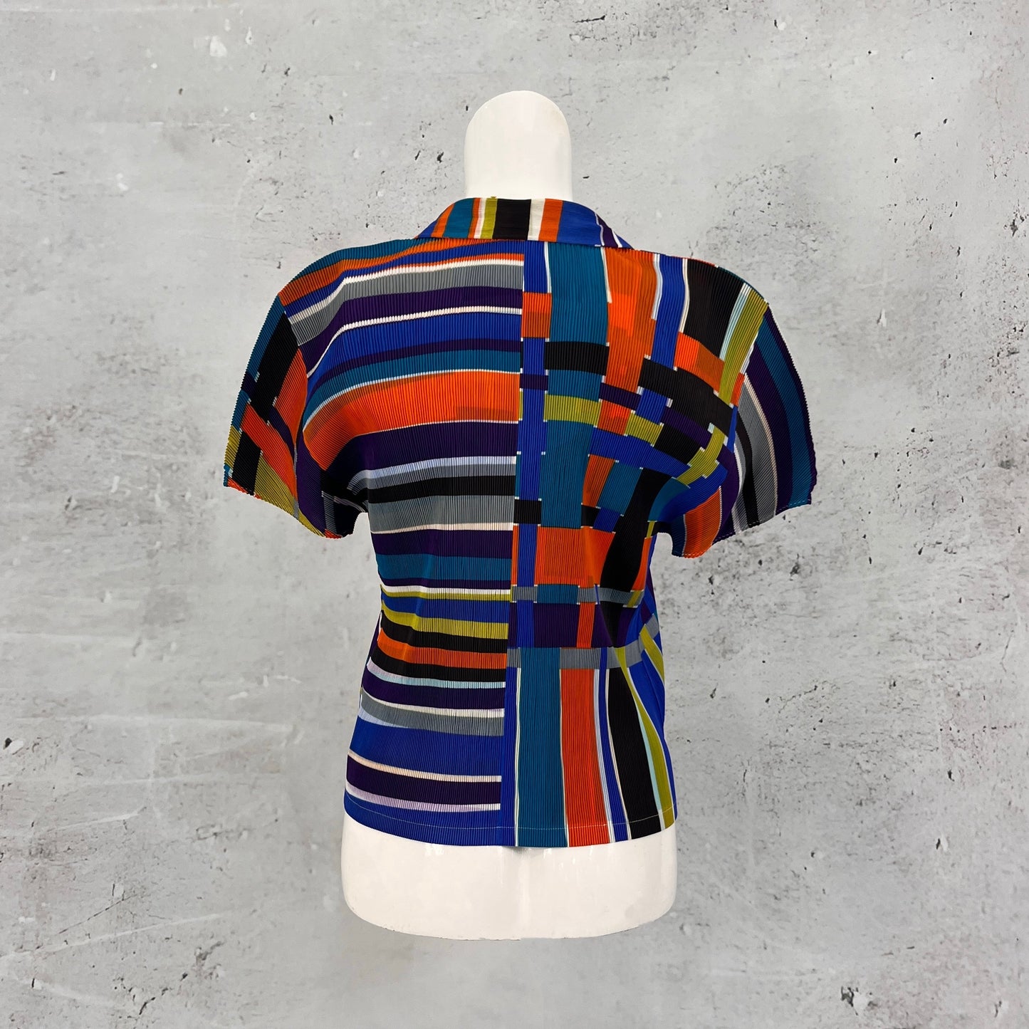 Issey Miyake Pleats Please Striped Top