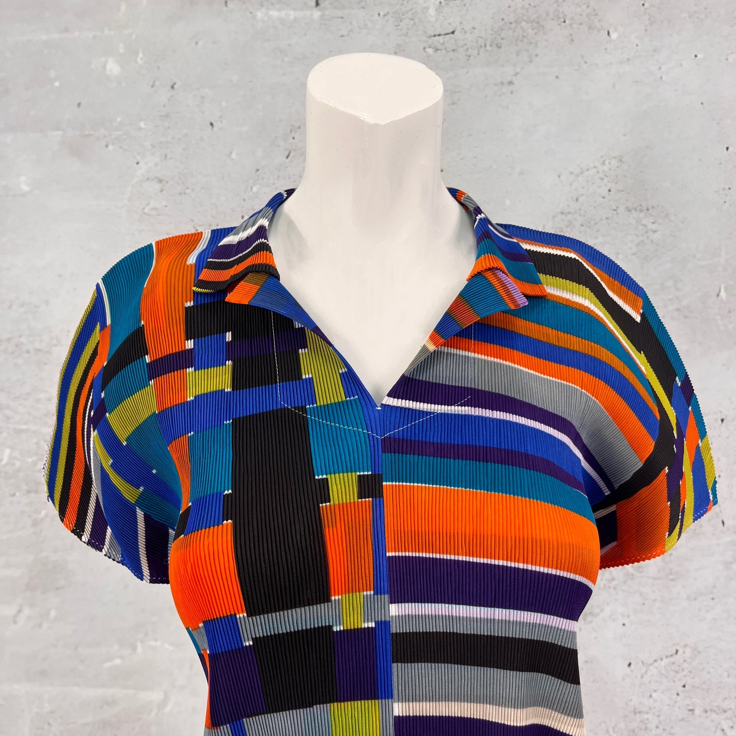 Issey Miyake Pleats Please Striped Top