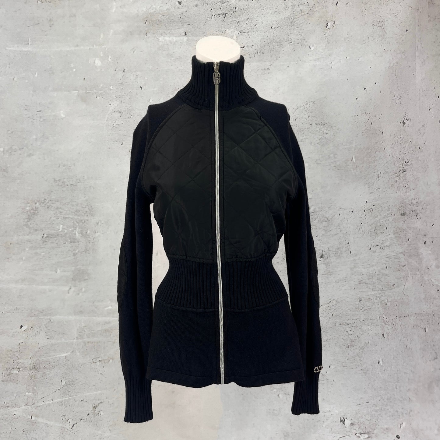 Valentino Nylon Black Zip Up