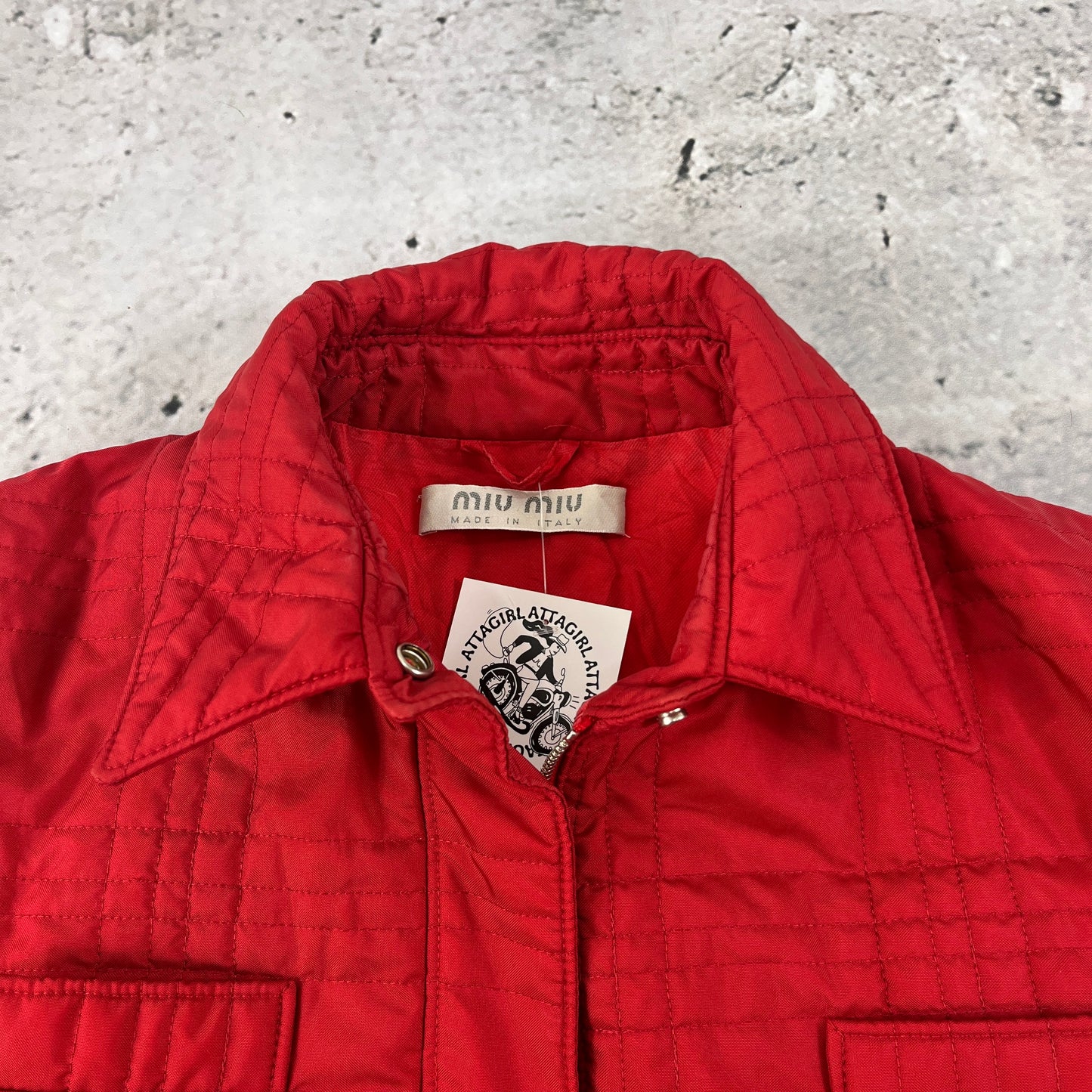 Miu Miu Red Quilted Jacket