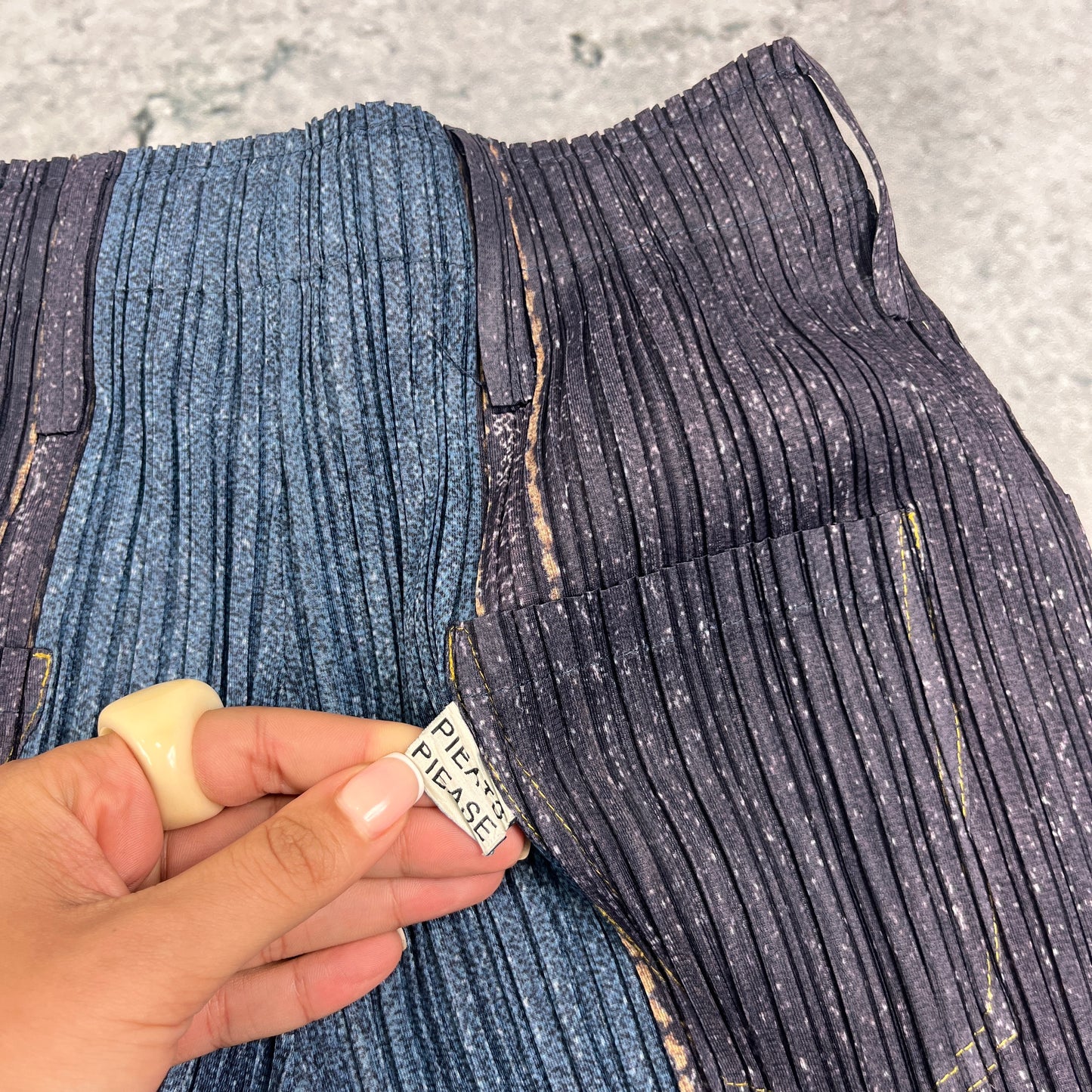 Issey Miyake Pleats Please Denim Trousers