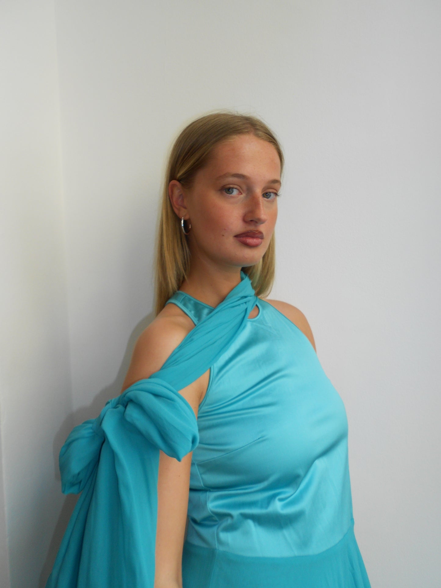Versace Teal Silk Dress