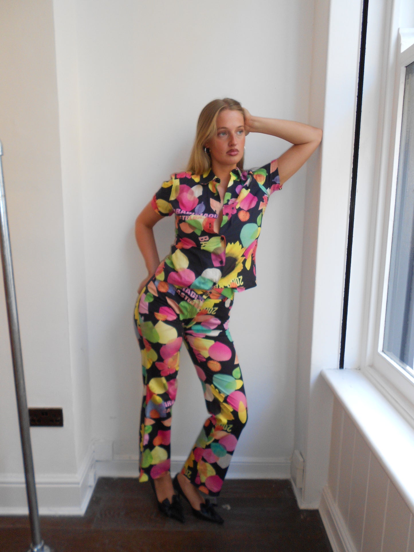 JC de Castelbajac Black Printed Trousers