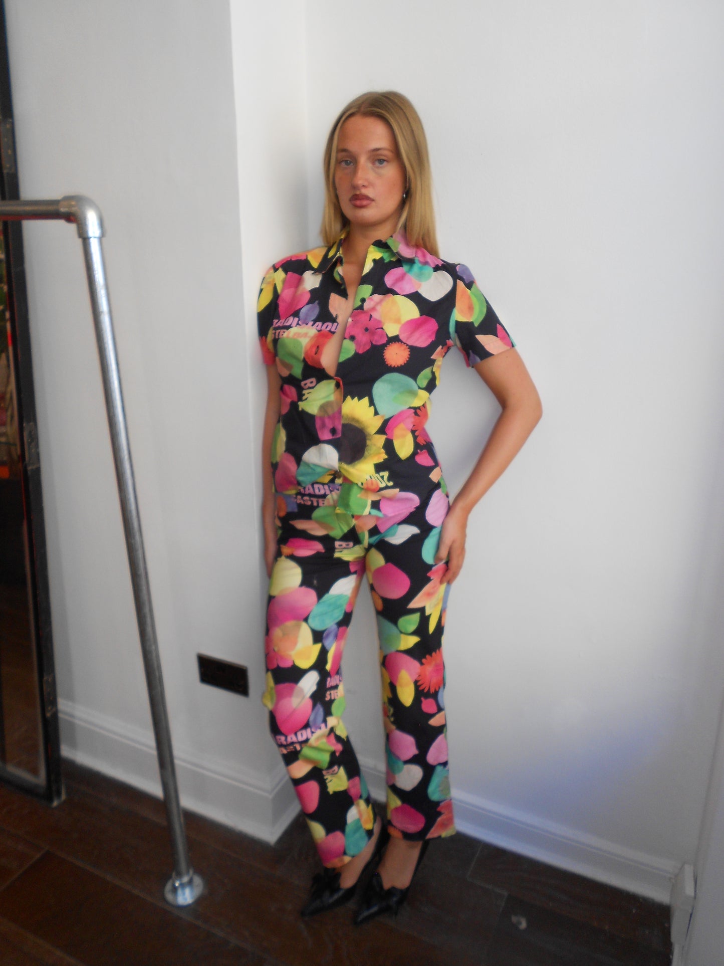 JC de Castelbajac Black Printed Trousers