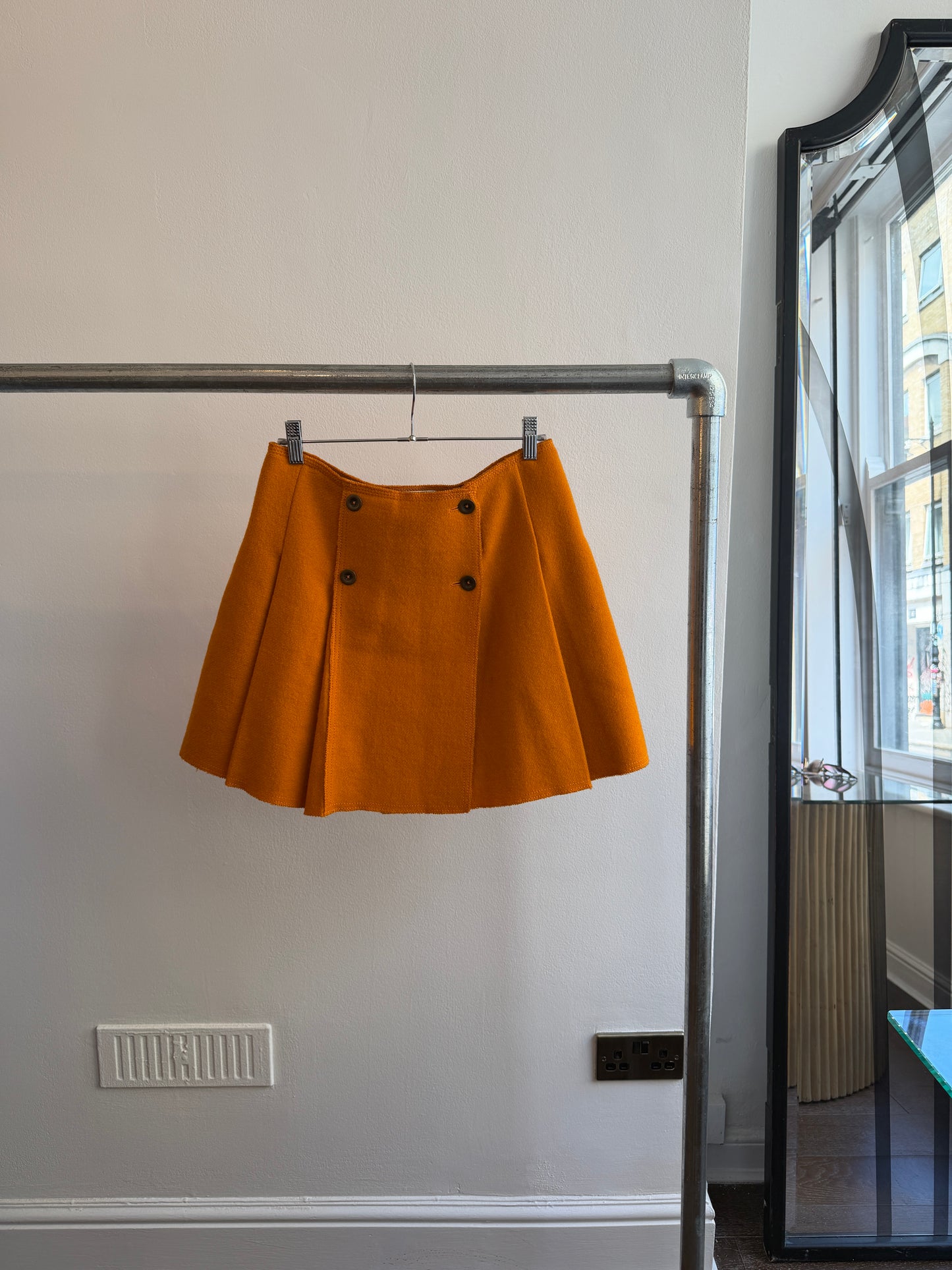 Miu Miu Orange Wool Skirt