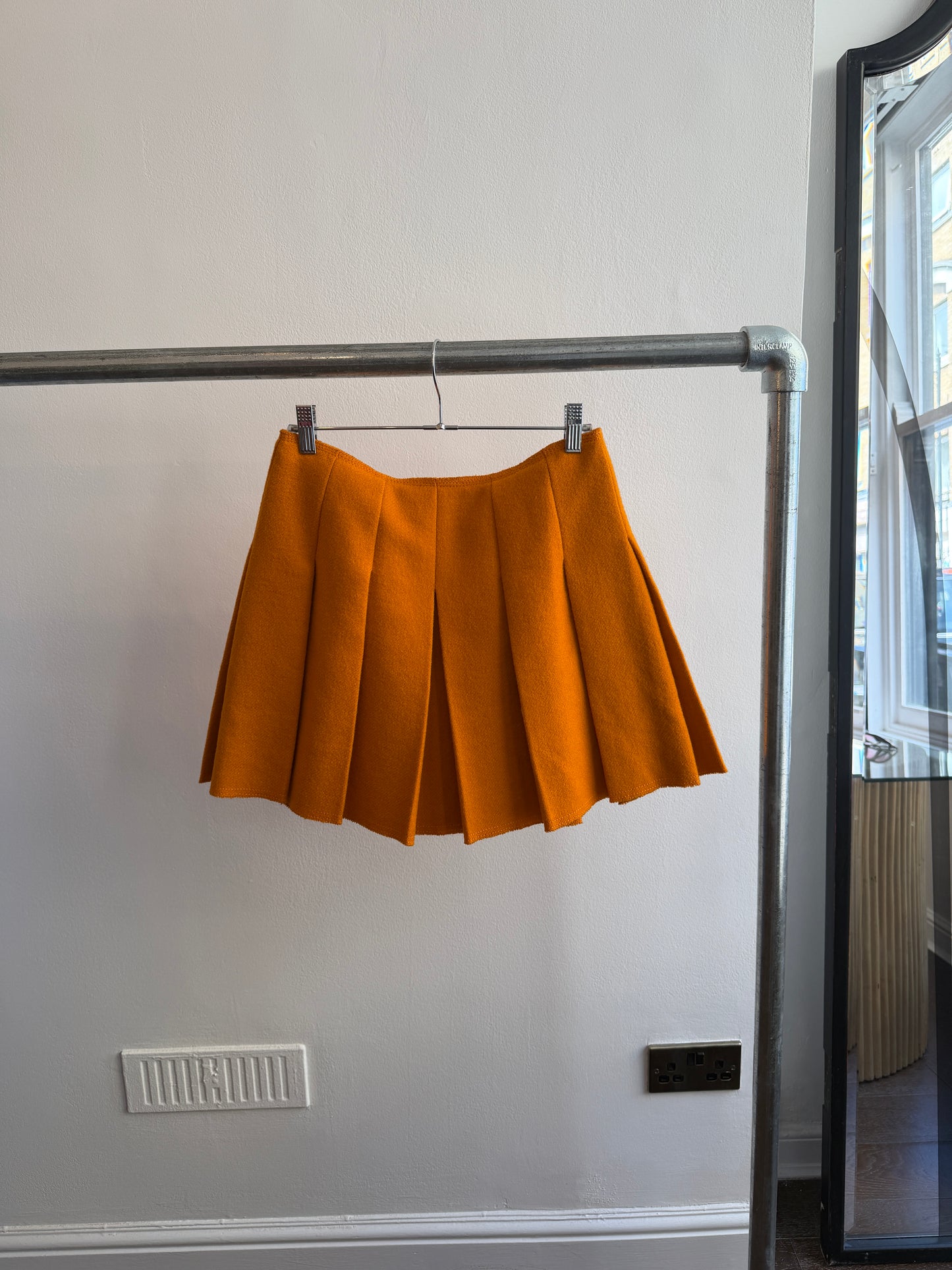 Miu Miu Orange Wool Skirt