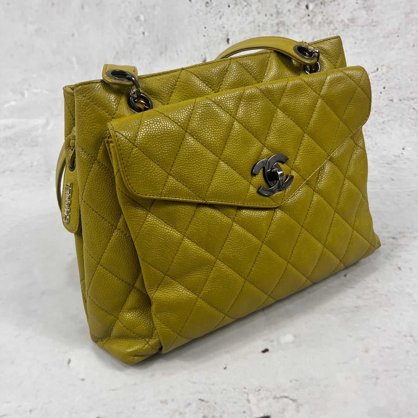 Chanel Green 2007 Caviar Leather Bag