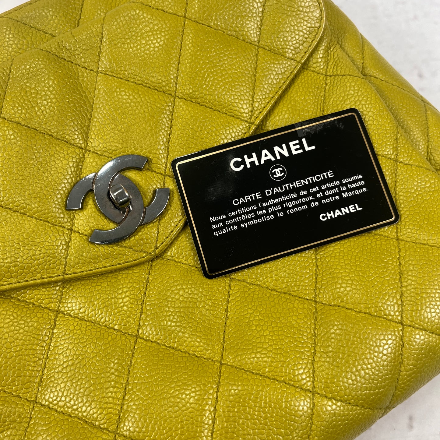 Chanel Green 2007 Caviar Leather Bag