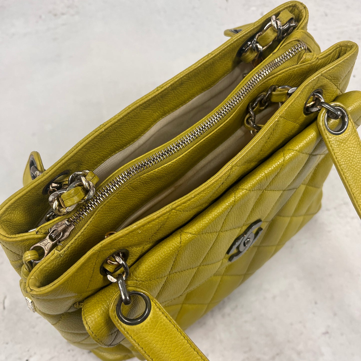 Chanel Green 2007 Caviar Leather Bag