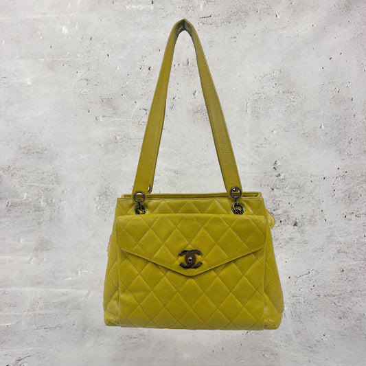 Chanel Green 2007 Caviar Leather Bag