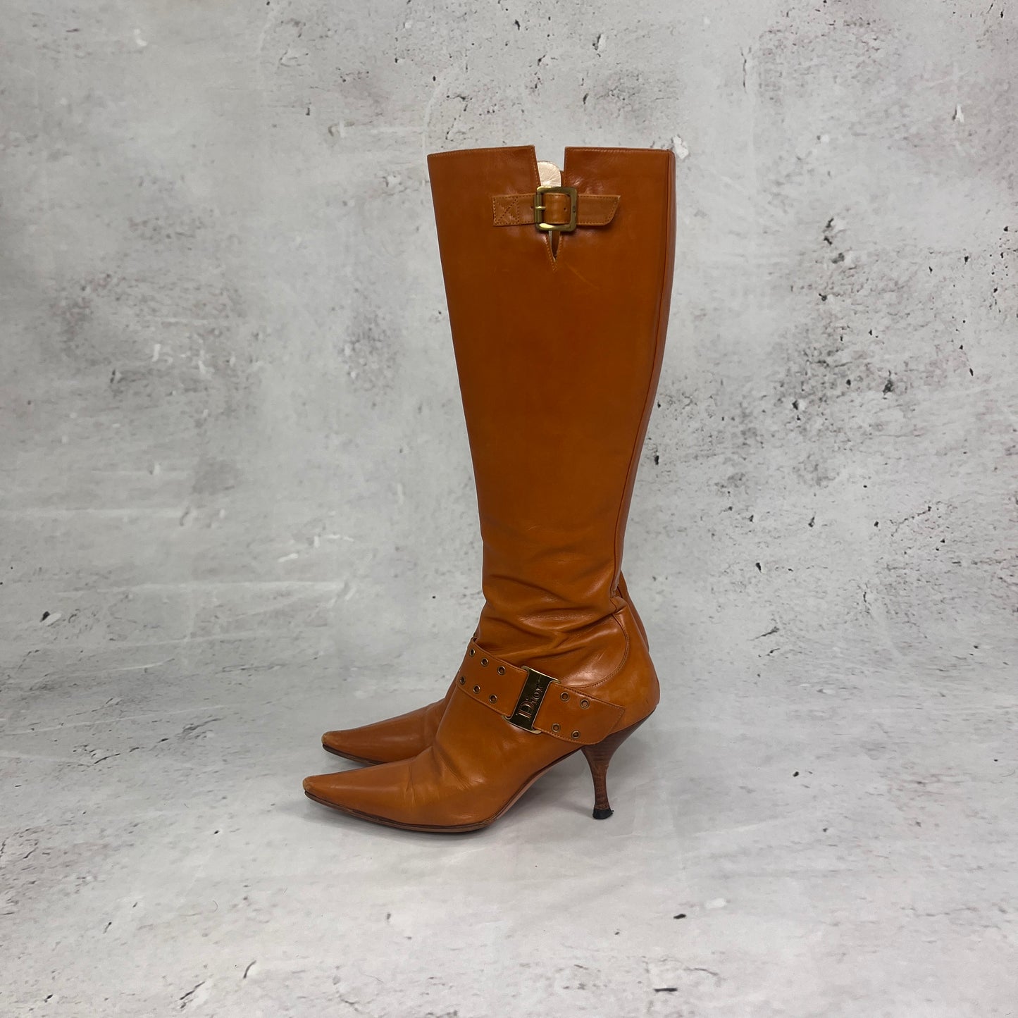 Dior 2000's Tan Buckle Boots