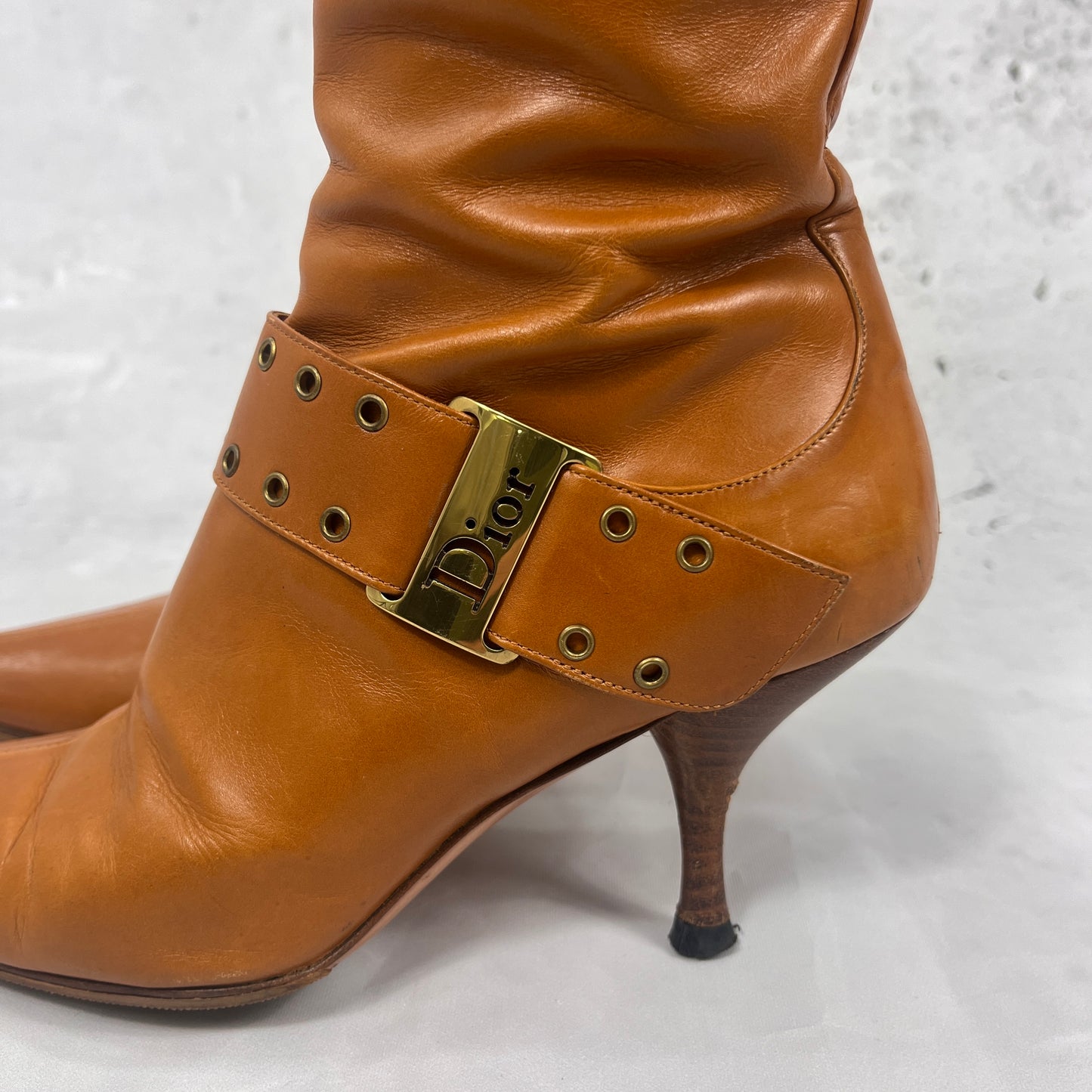 Dior 2000's Tan Buckle Boots