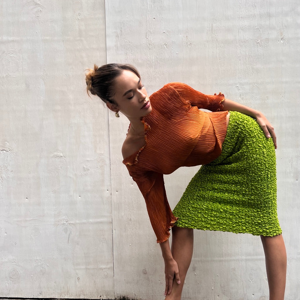Dries Van Noten Green Bubble Skirt
