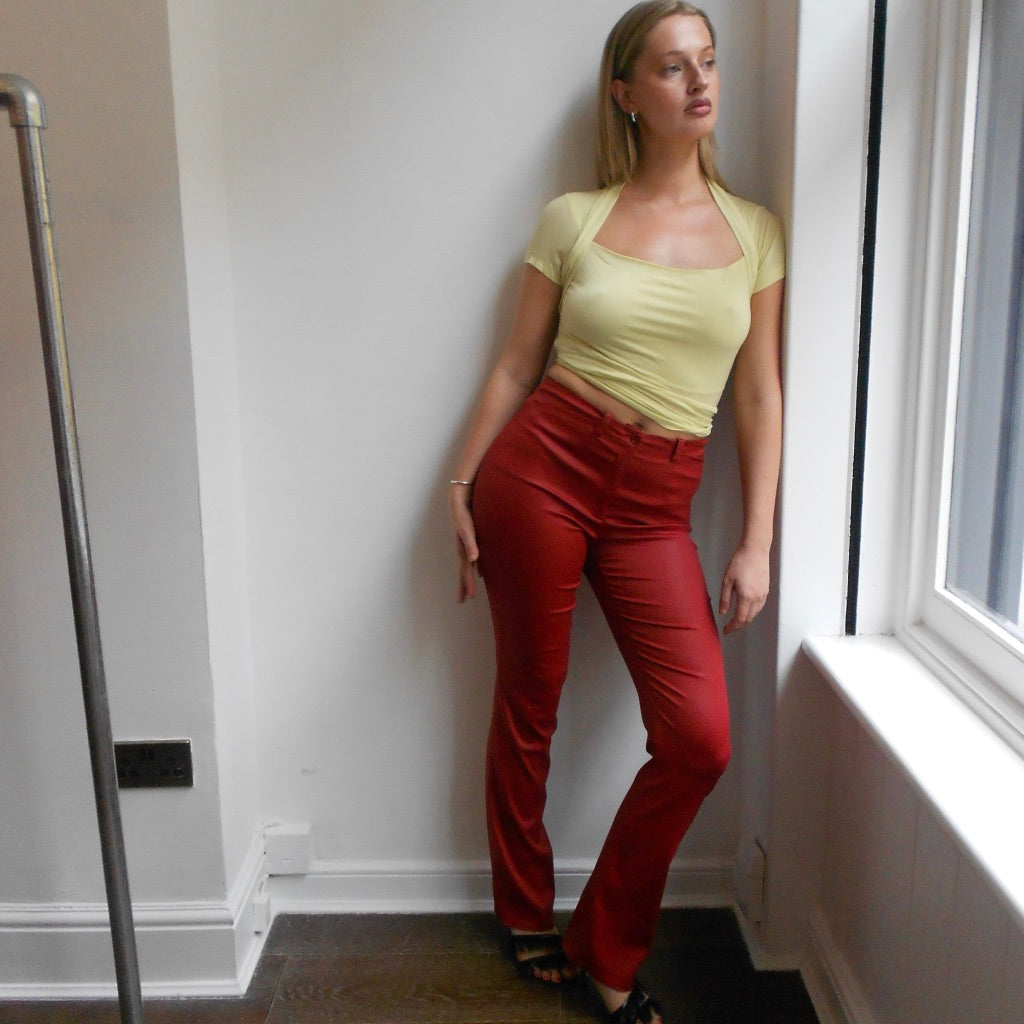 Patrizia Pepe Red Stretchy Trousers