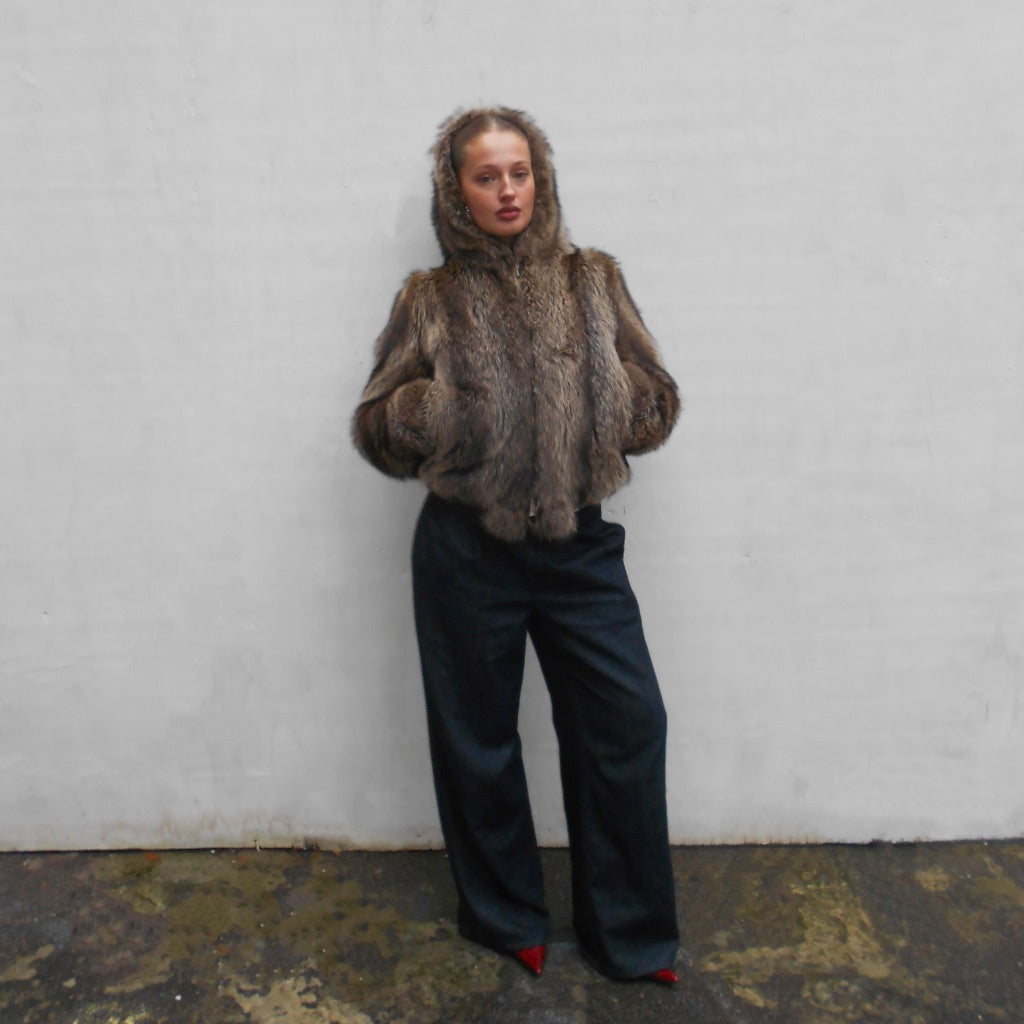 Vintage Fur Hooded Jacket