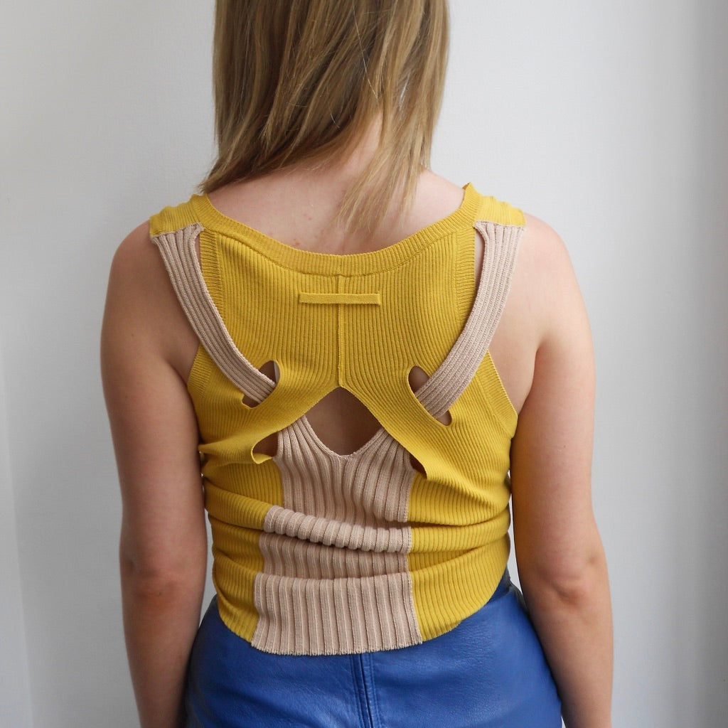 Jean Paul Gaultier Mustard Ribbed Tank