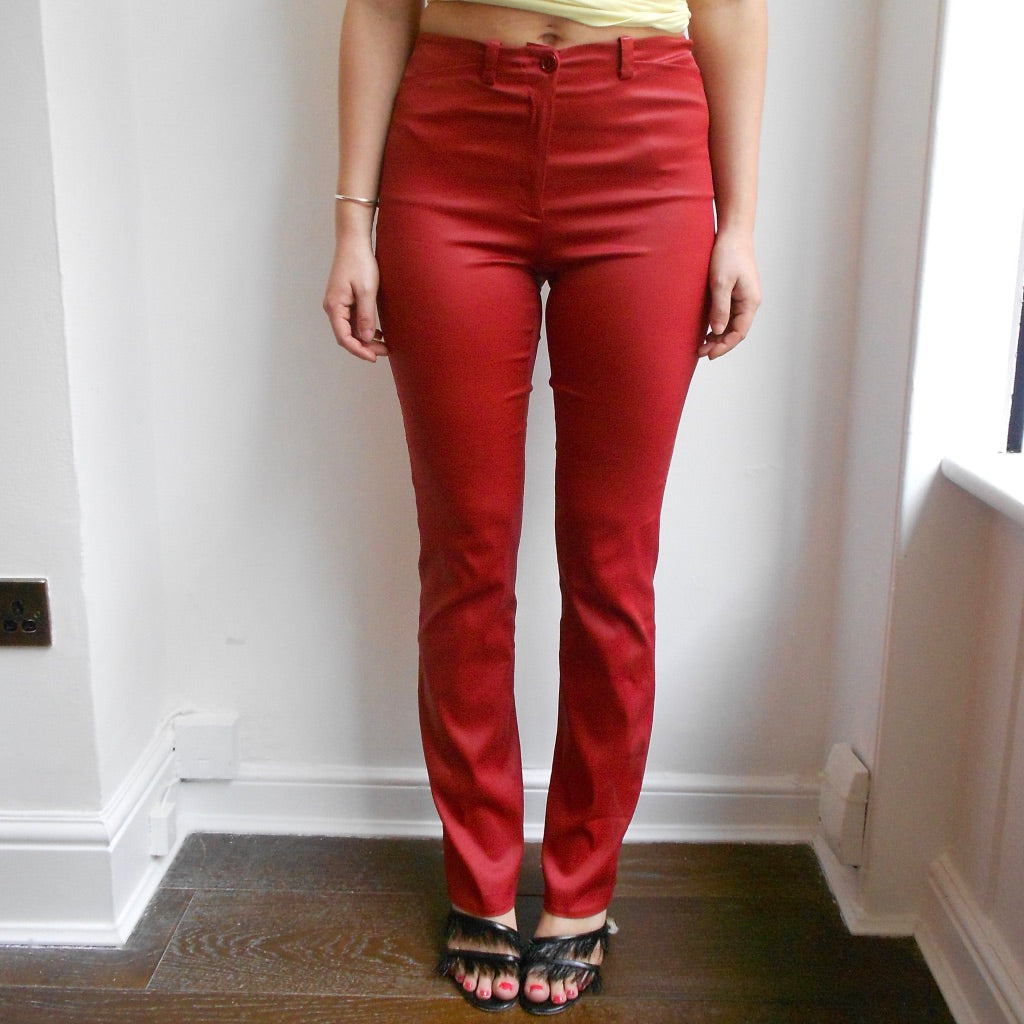 Patrizia Pepe Red Stretchy Trousers