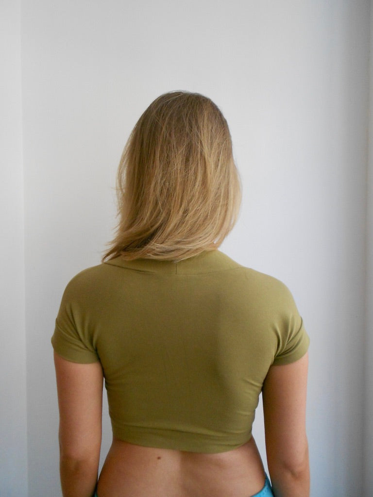 Plein Sud Khaki Squared Neck Top