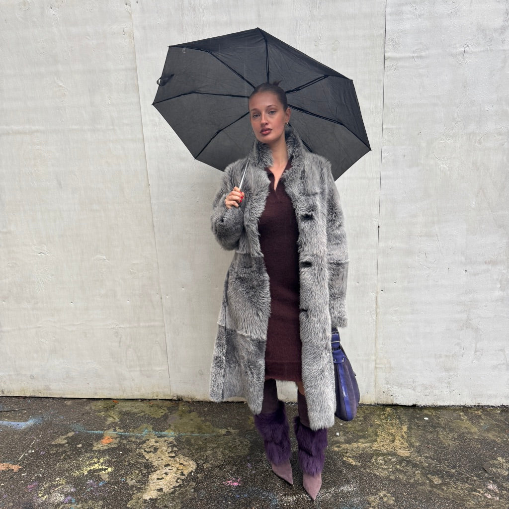 Reversiable Faux Fur & Suede Coat