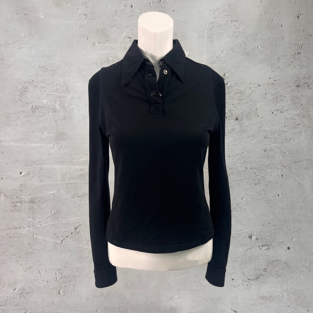 Fendi Black Long Sleeve Polo