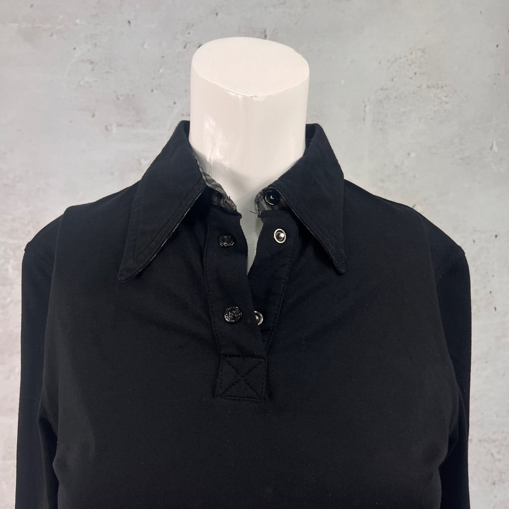 Fendi Black Long Sleeve Polo