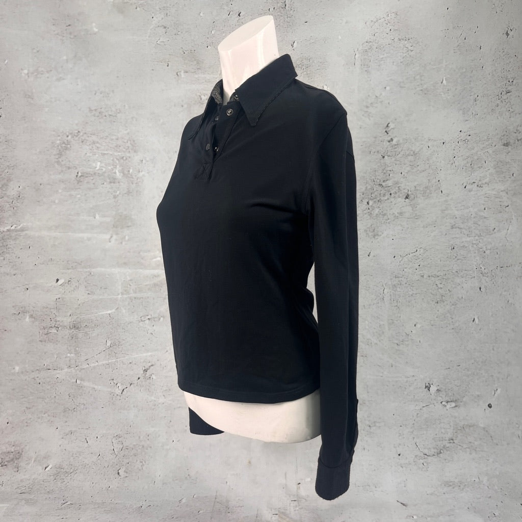 Fendi Black Long Sleeve Polo