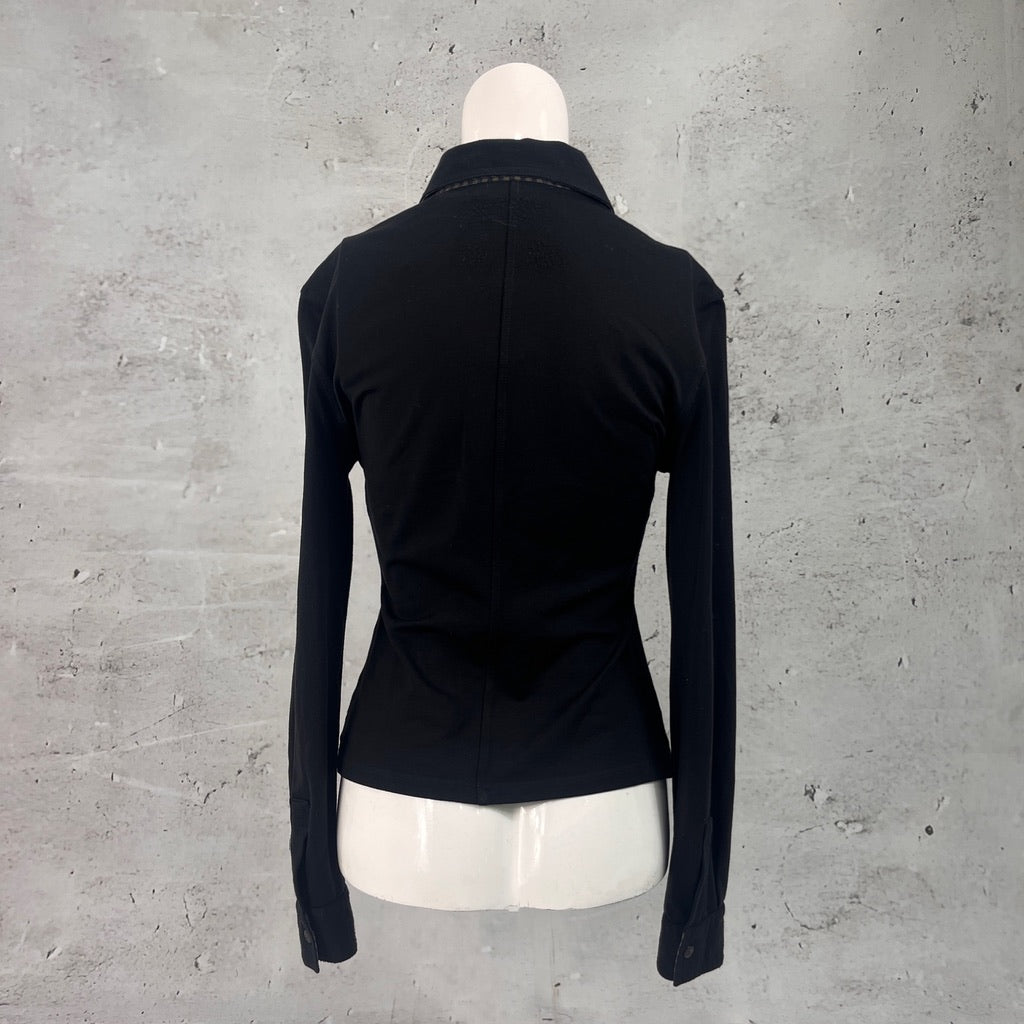 Fendi Black Long Sleeve Polo
