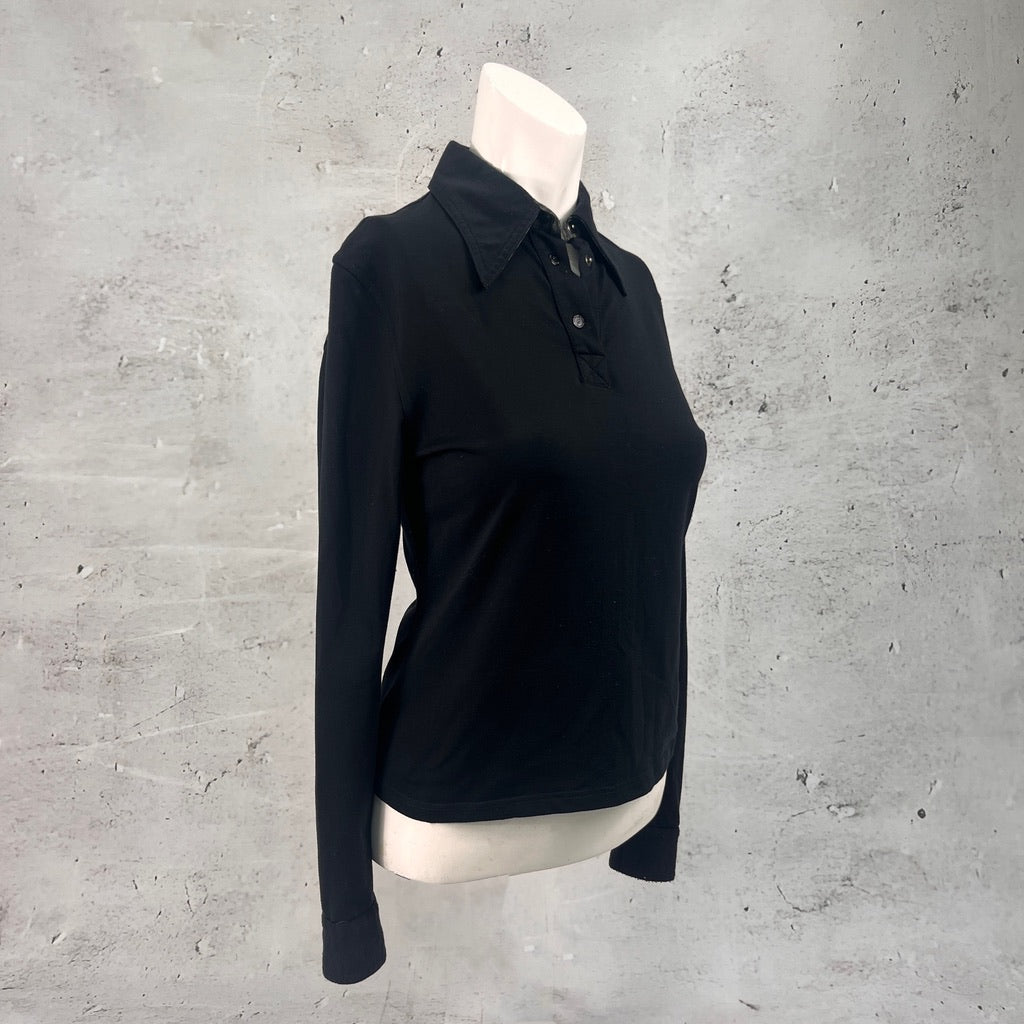 Fendi Black Long Sleeve Polo