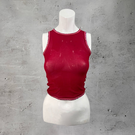 Roberto Cavalli Pink Mesh Tank