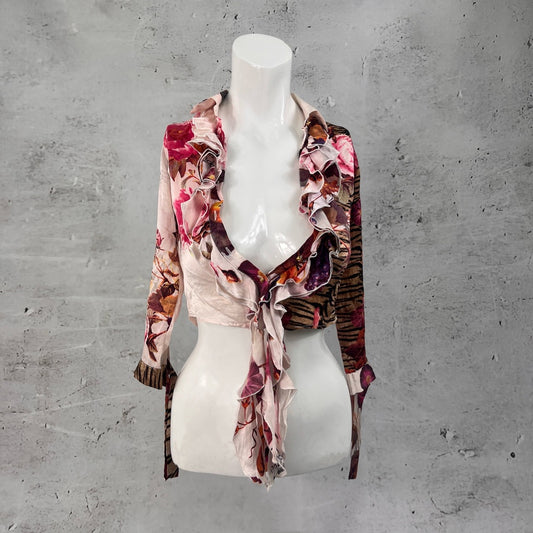Roberto Cavalli Printed Cropped Shirt