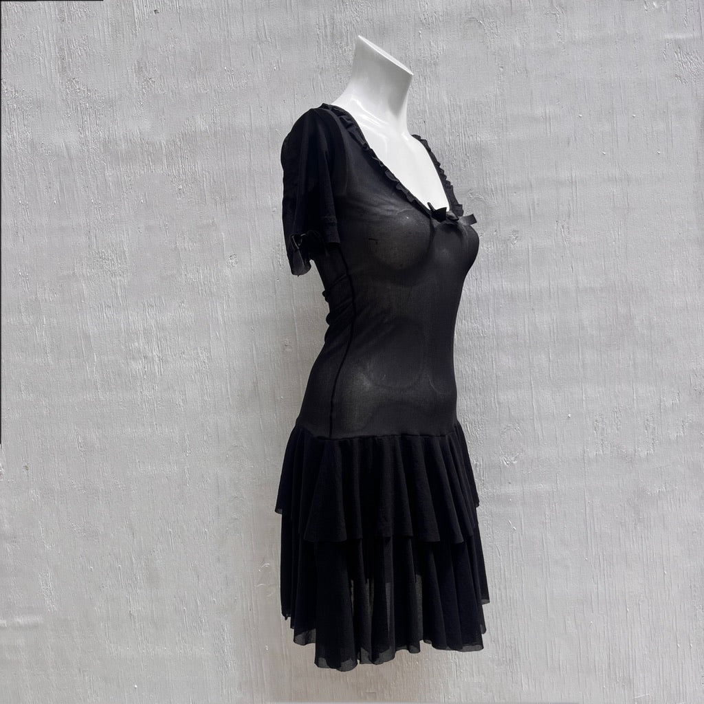 Black Sheer Mesh Dress