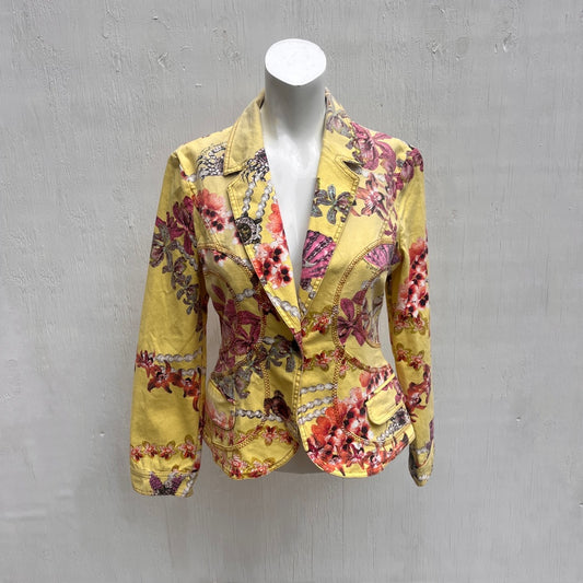 Roberto Cavalli Yellow Floral Jacket
