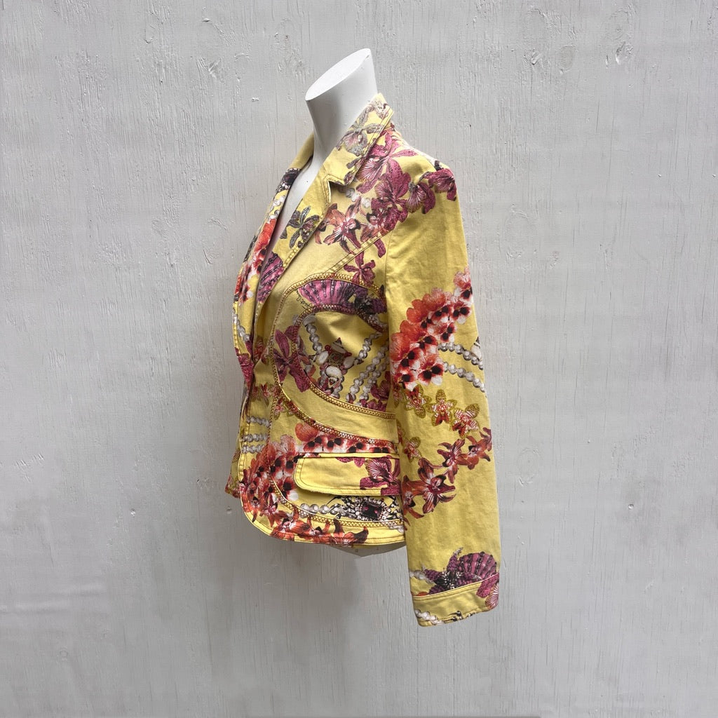 Roberto Cavalli Yellow Floral Jacket