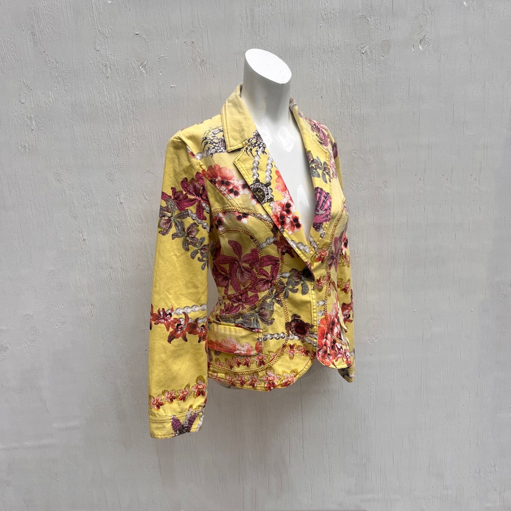 Roberto Cavalli Yellow Floral Jacket